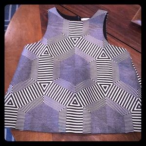 Anthropologie Navy & White cutaway top.